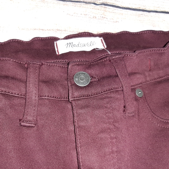 Madwell 9" High Rise Skinny Jeans in Burgundy - Picture 9 of 12